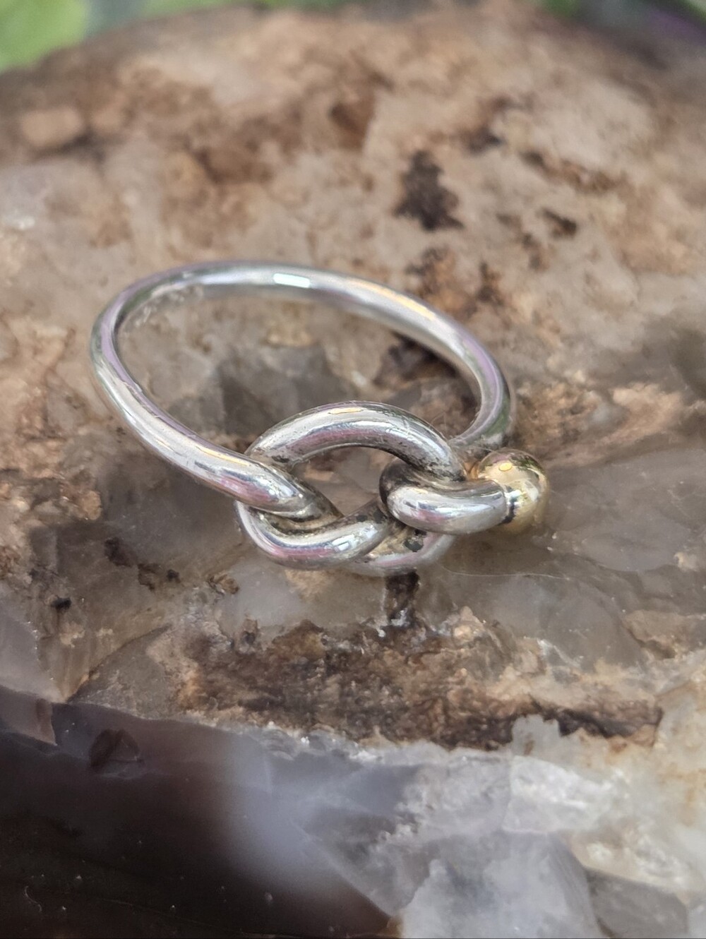 TIFFANY & CO 925/18KT LOVE KNOT RING SIZE 7.5